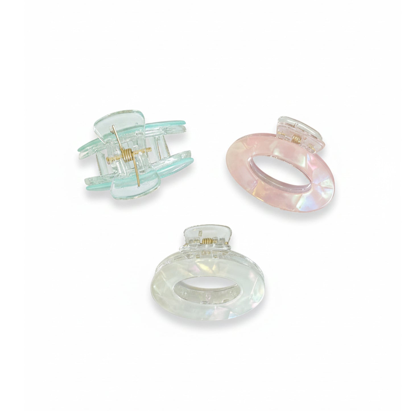 Pearl Finish Oval Hair Claw Clips