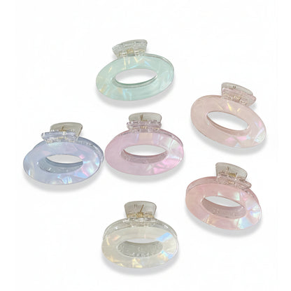 Pearl Finish Oval Hair Claw Clips