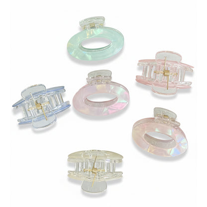 Pearl Finish Oval Hair Claw Clips