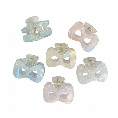 Pearl Finish Bow Hair Claw Clips