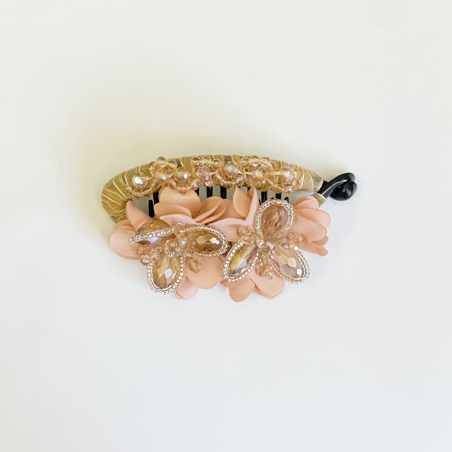 Heavy Crystal Banana Clips (Peach)