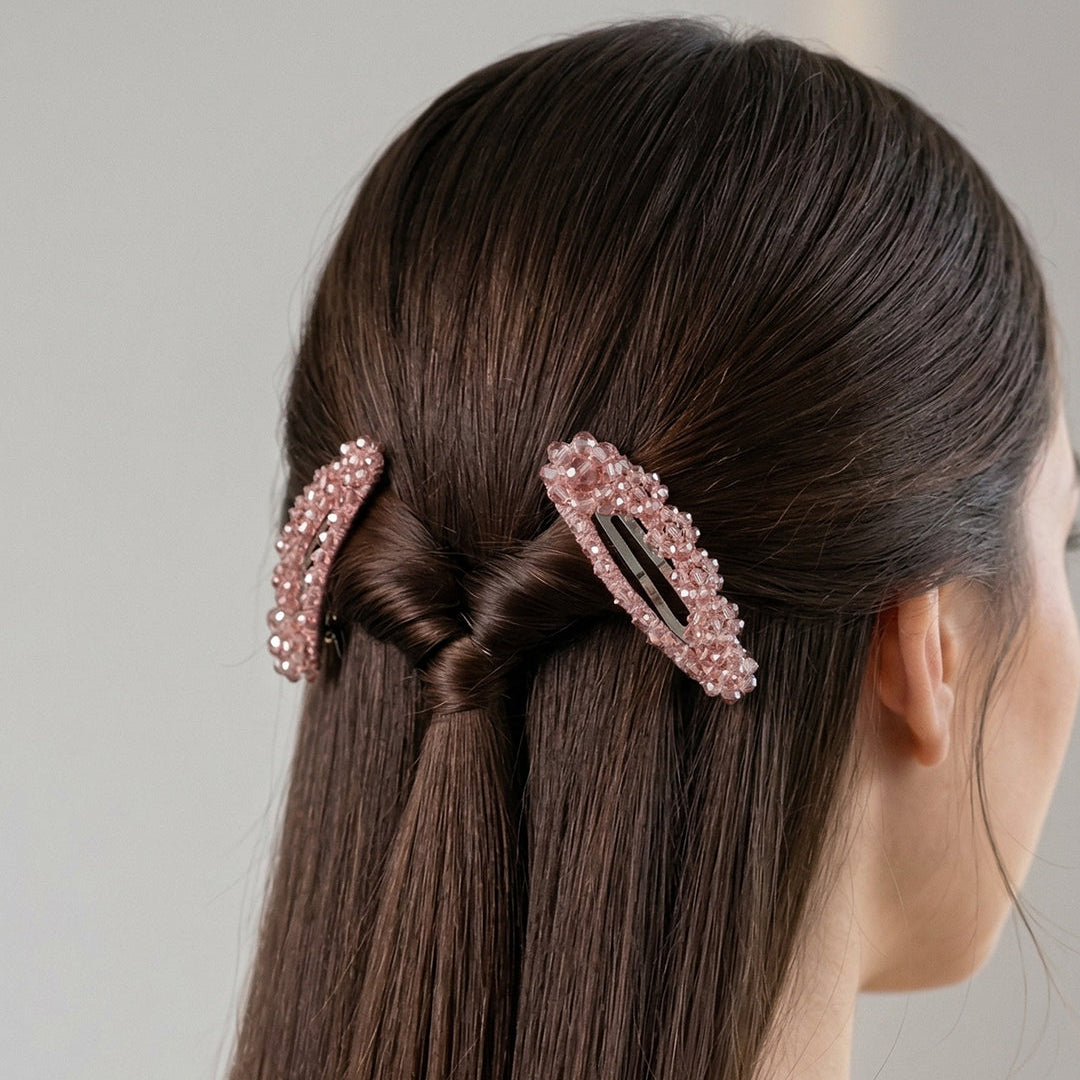 Elegant Crystal Studded Hair Pins (Tic Tac)