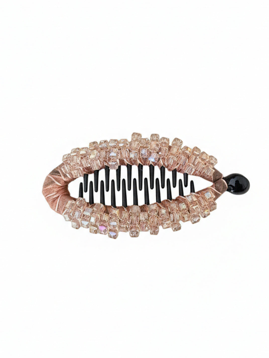 Crystal Studded Banana Clip (Peach)