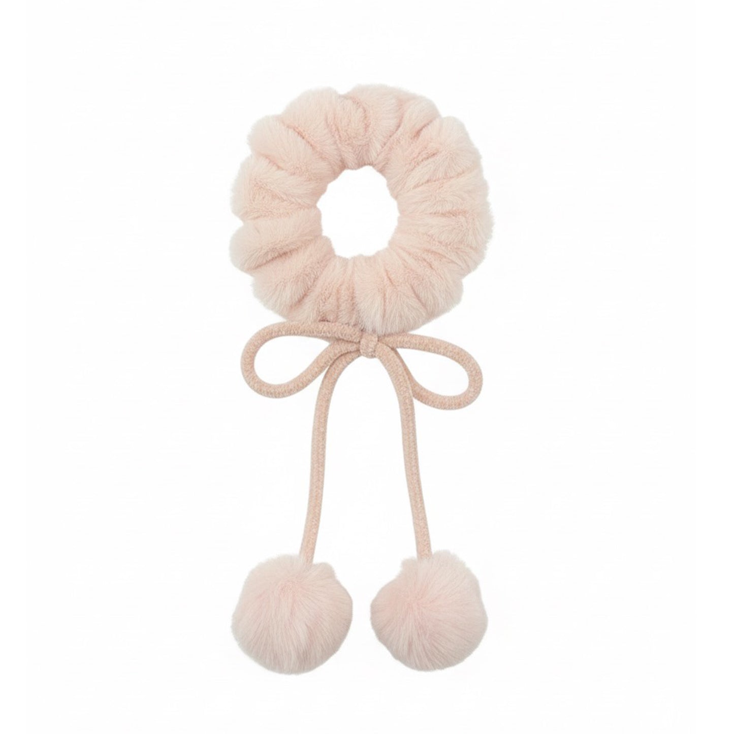Furry Scrunchie with Pom Pom ( pack of 2)