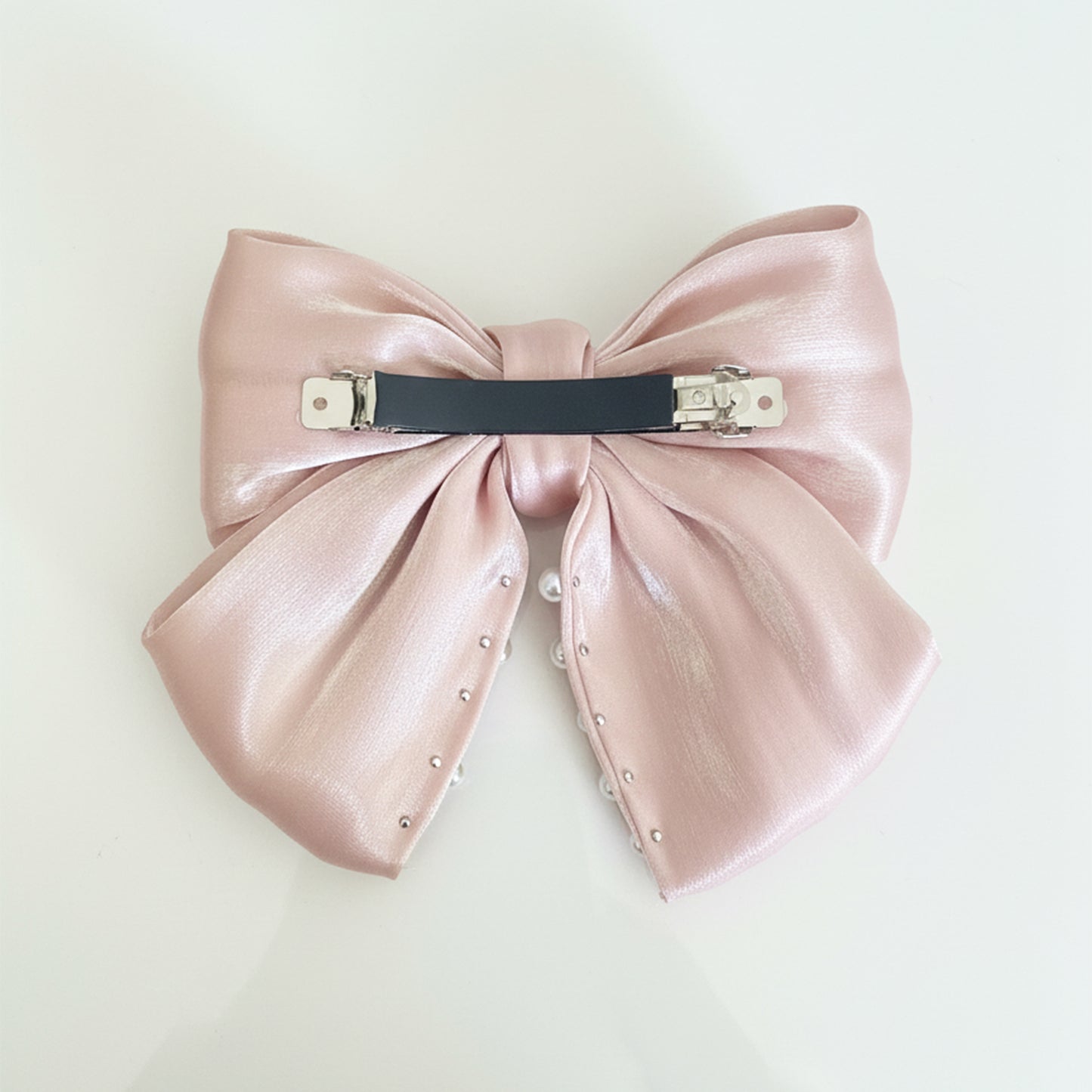 Stunning Pearly Bow Clips (Pink)