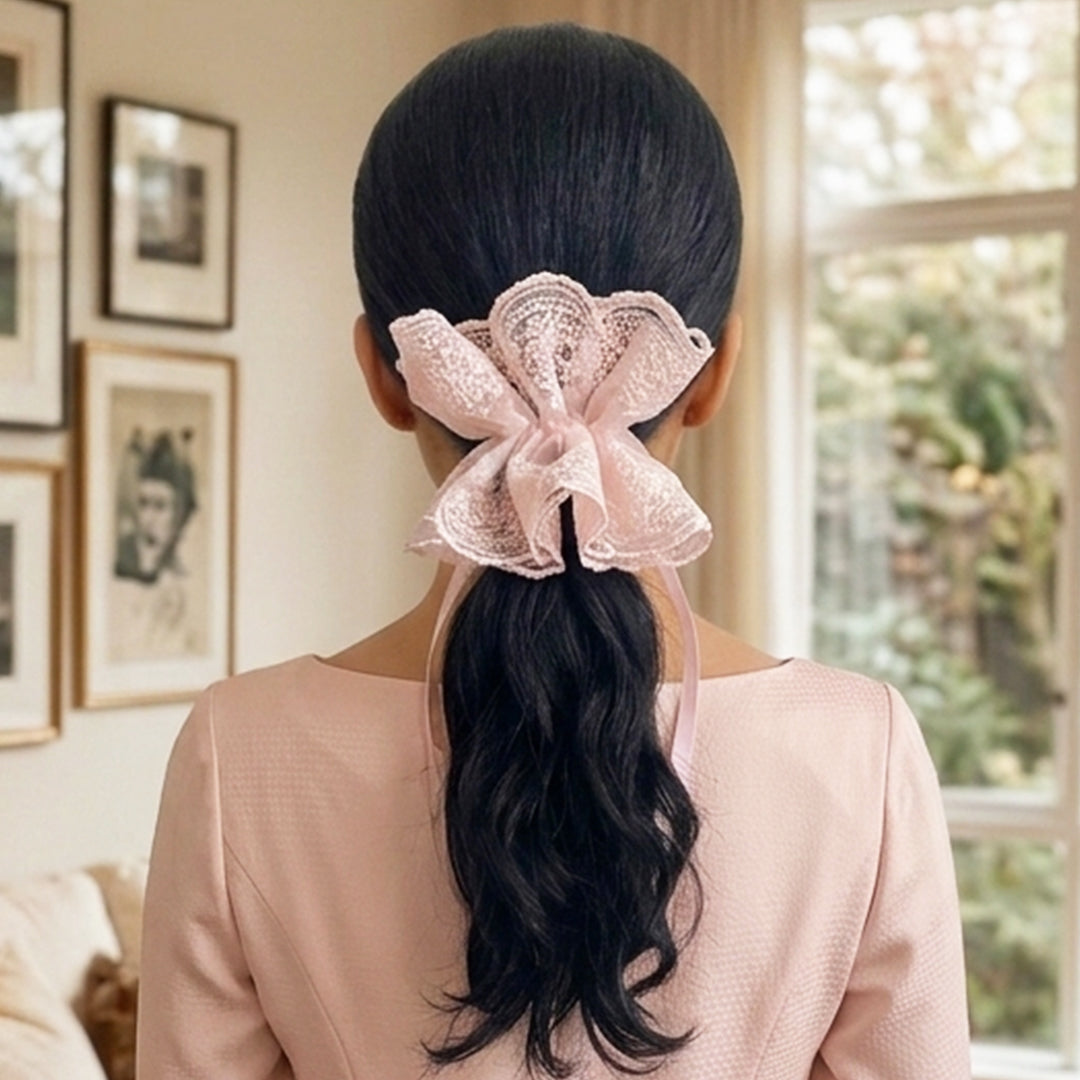 Frilly Hair Ties (Pink)