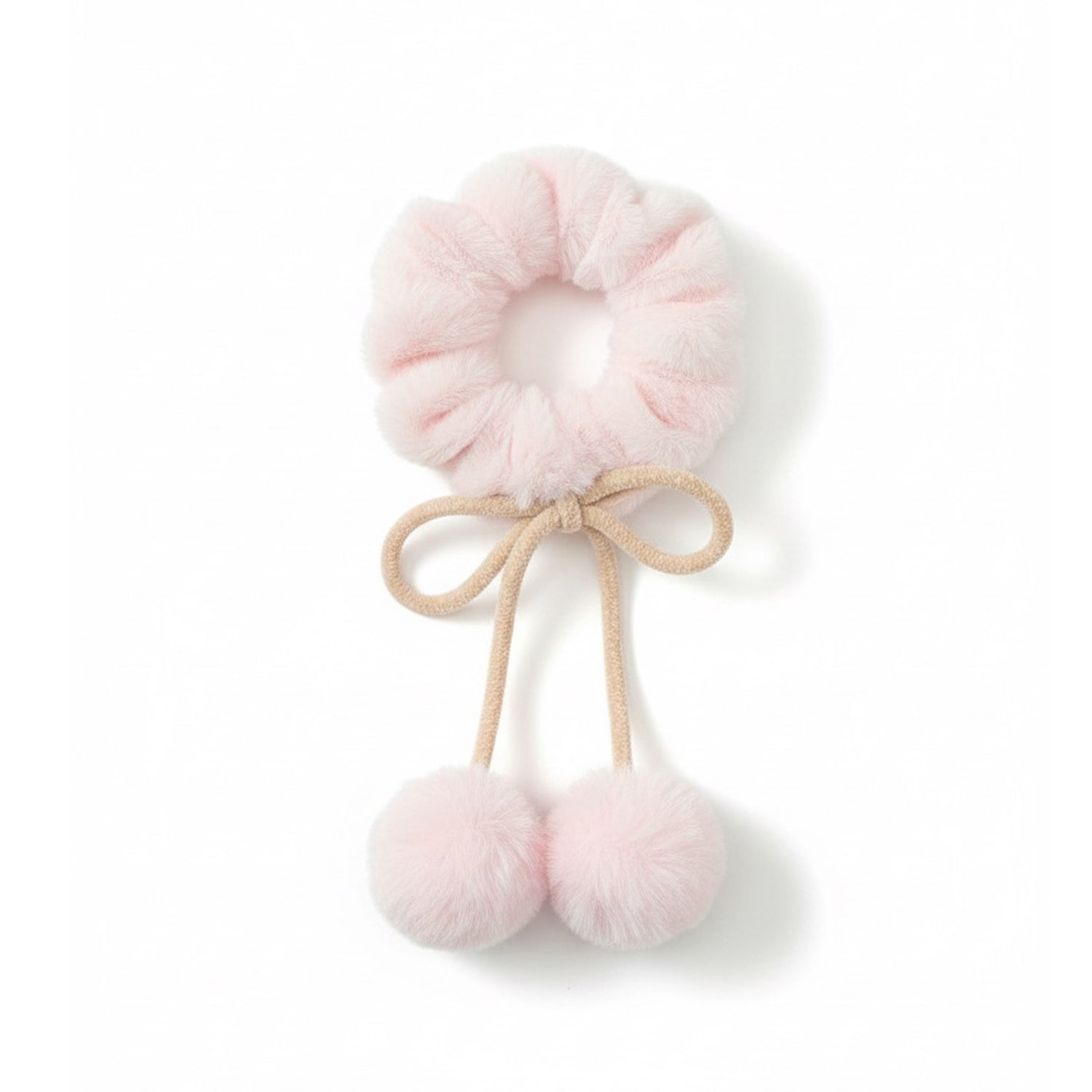 Furry Scrunchie with Pom Pom