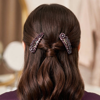 Elegant Crystal Studded Hair Pins (Tic Tac)