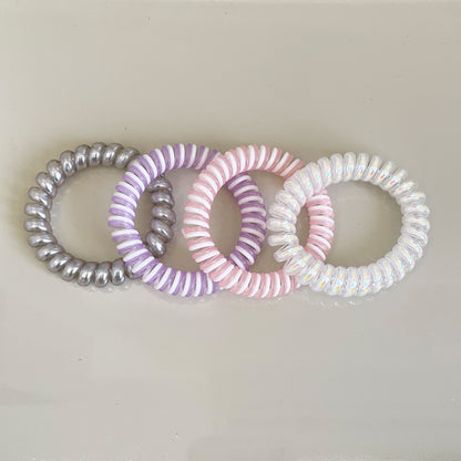 Spiral Hair Ties - Pack of Assorted 4 Hair Ties