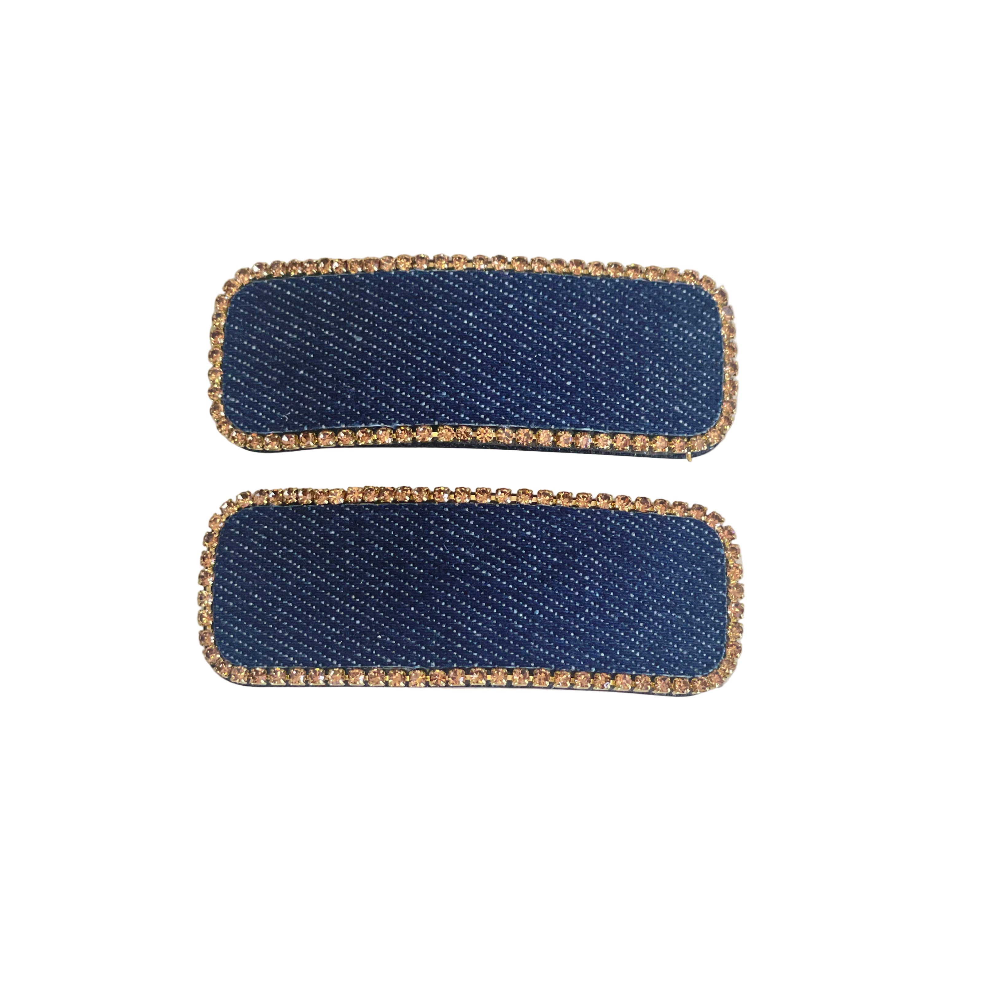 Studded Dark Blue Denim Clip (Tic Tac)