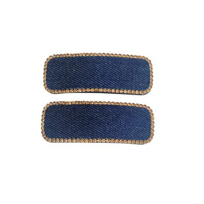 Studded Denim Clips with (Tic Tac) 2 Pairs (Copy)