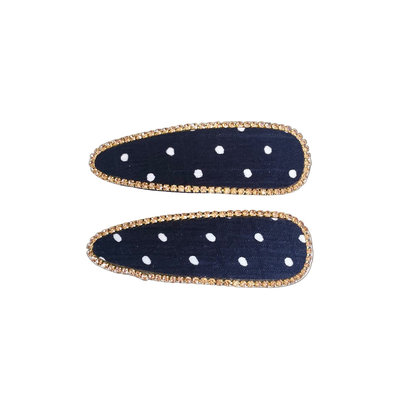 Studded Black Clip with White Polka Dots (Tic Tac)