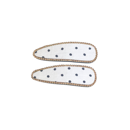 Studded Clips with Polka Dots (Tic Tac)  2 Pairs