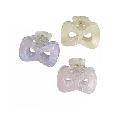 Pearl Finish Bow Hair Claw Clips
