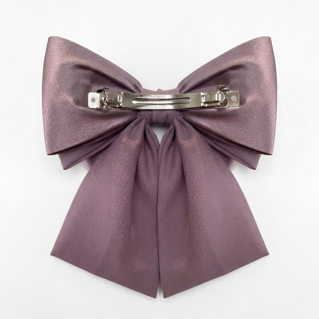 Georgette and Satin Bow Clips (Mauve)