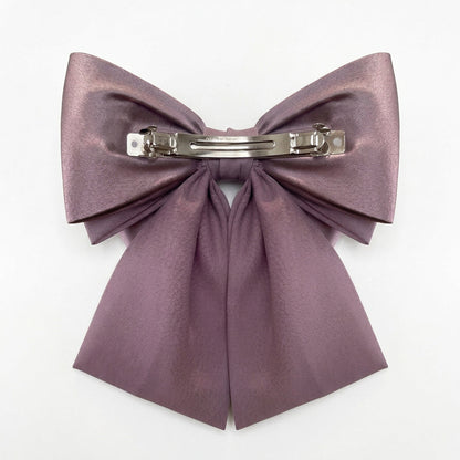 Georgette and Satin Bow Clips (Mauve)