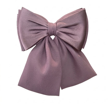 Georgette and Satin Bow Clips (Mauve)