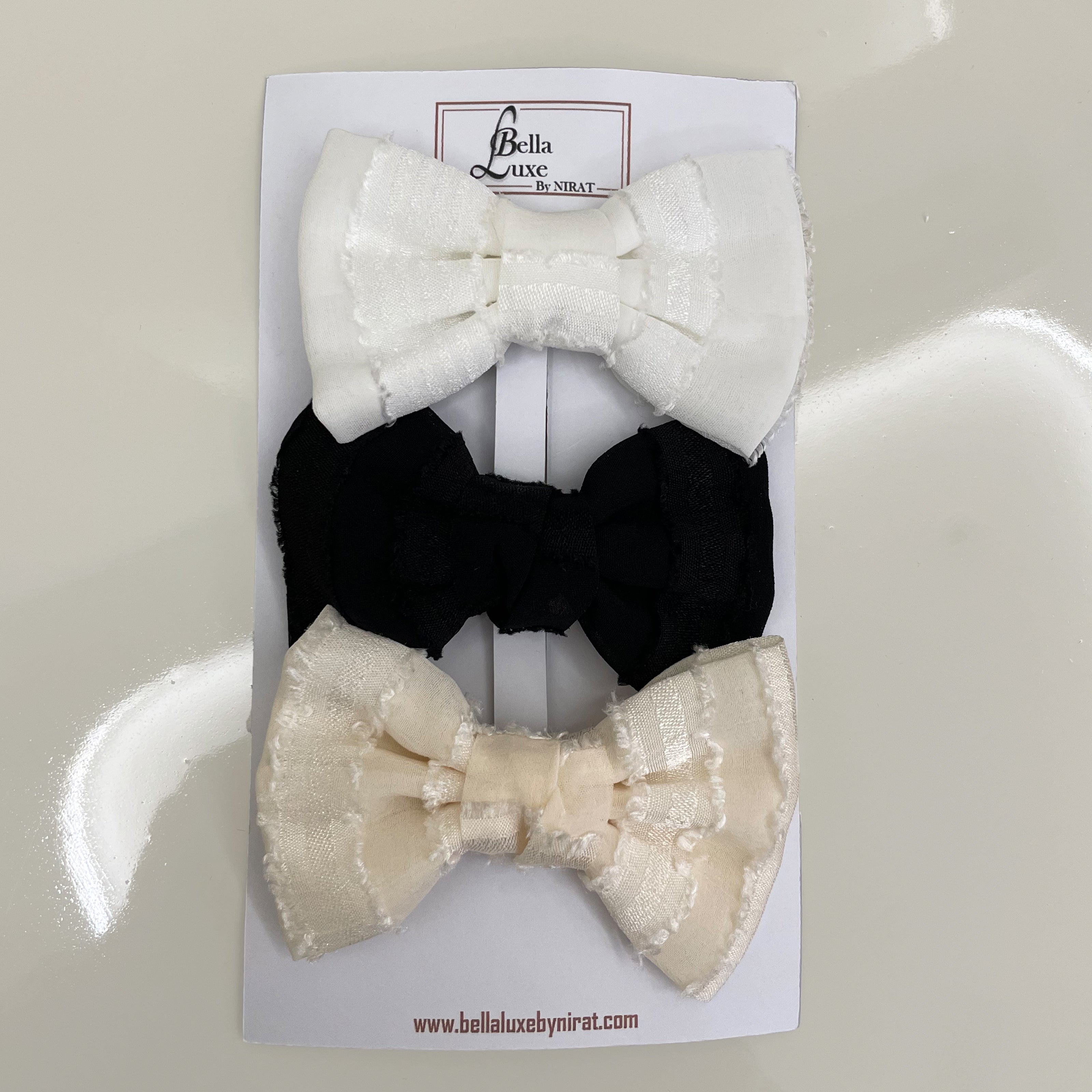 Trendy Georgette Bow Clips (Pack of 3)