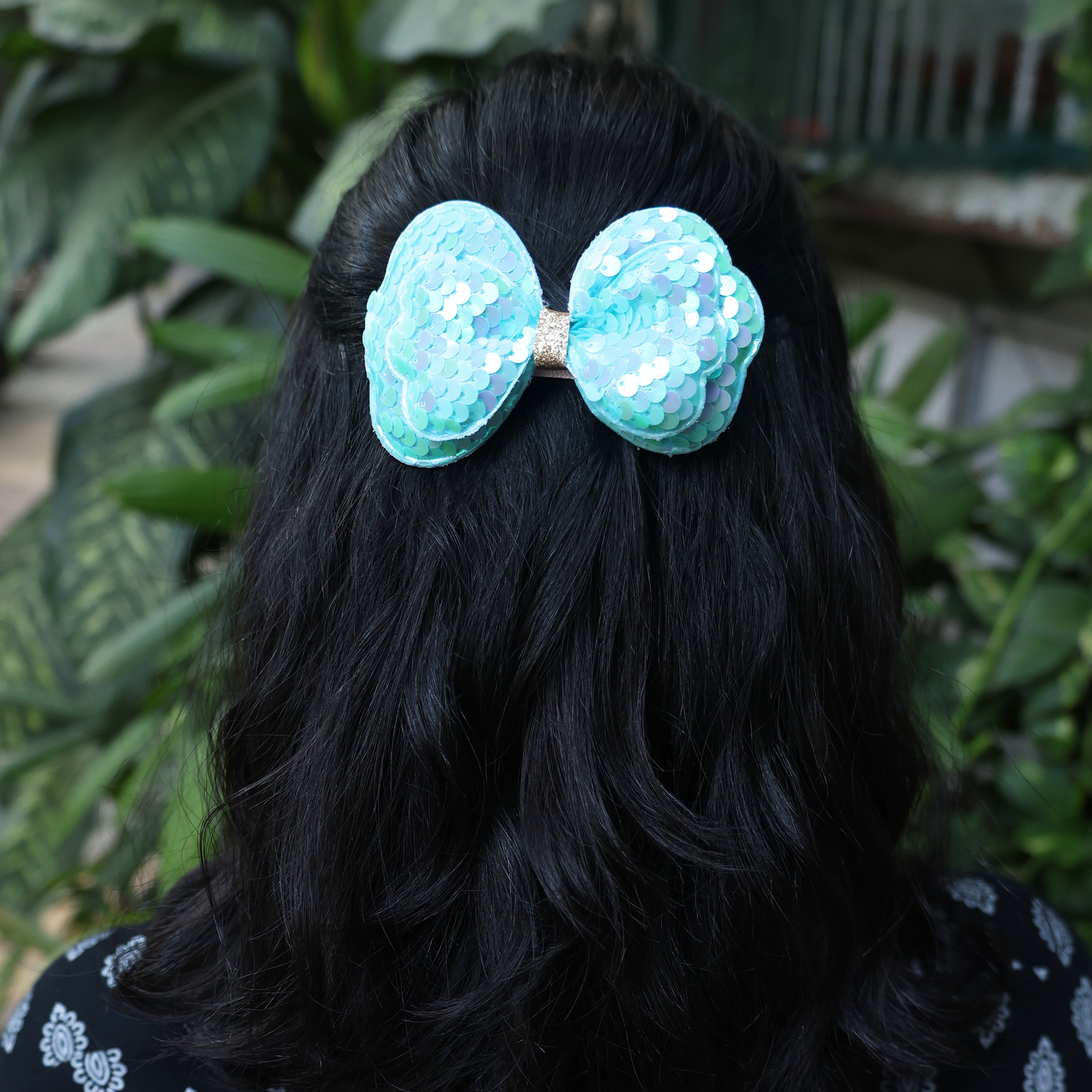 Vibrant Sequined Bow Clips