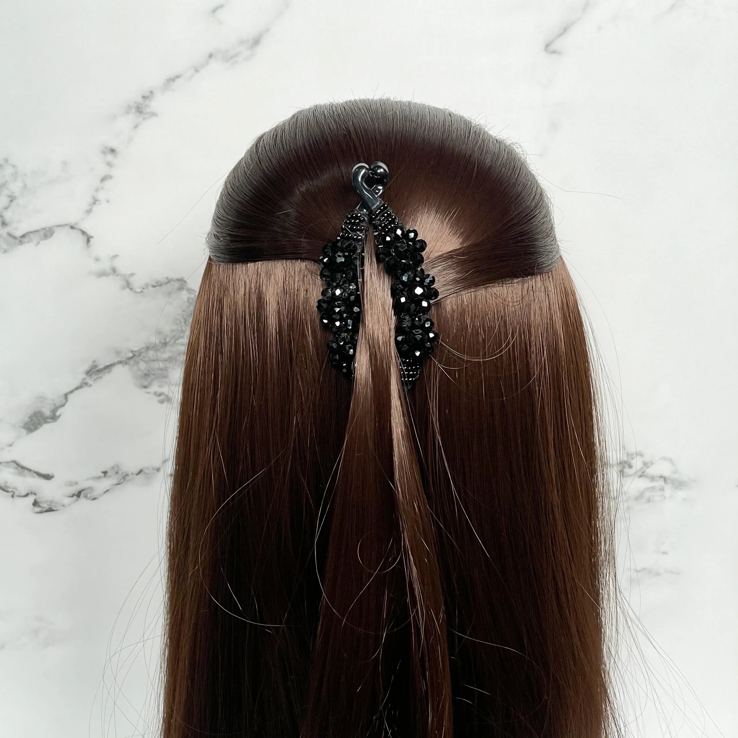 Crystal Studded Banana Clip (Black)