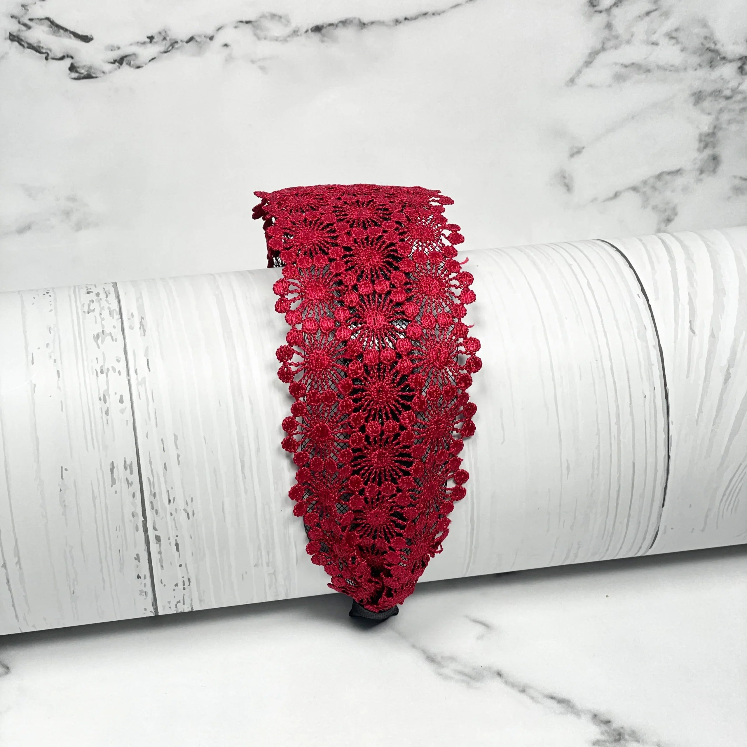 Broad Red Lacy Hairband