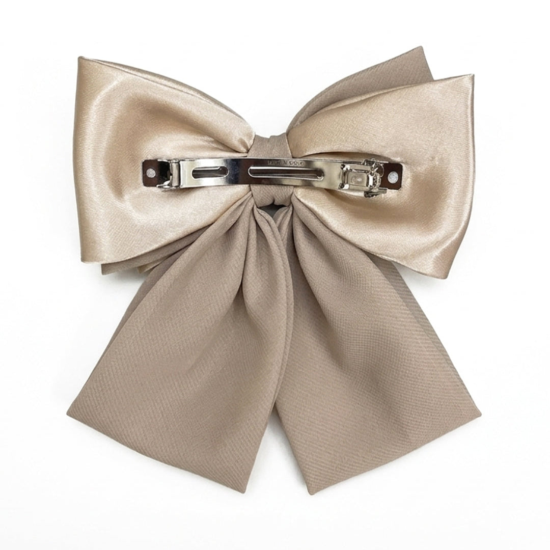Georgette and Satin Bow Clips (Golden)