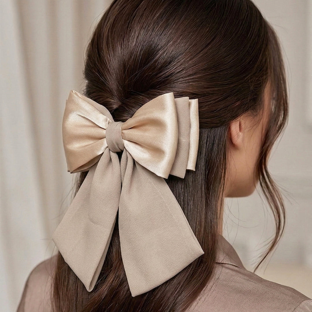 Georgette and Satin Bow Clips (Golden)