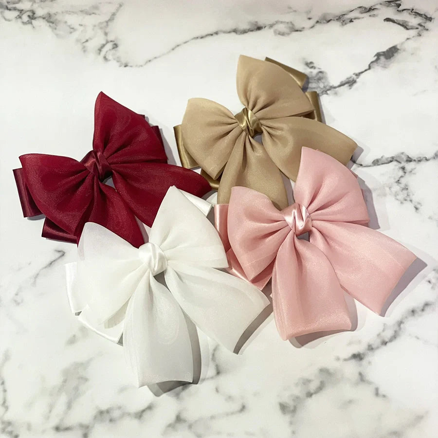 Organza and Satin Bow Clips