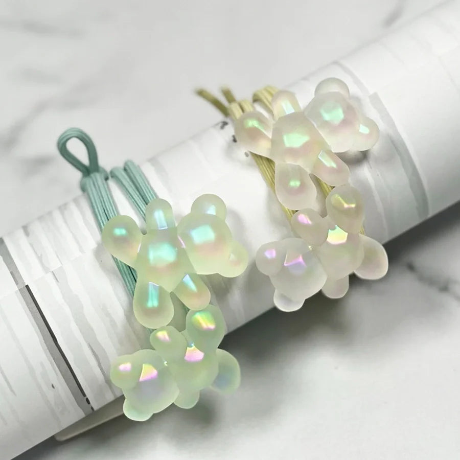 Pearl Matte Finish Teddy Hair Ties