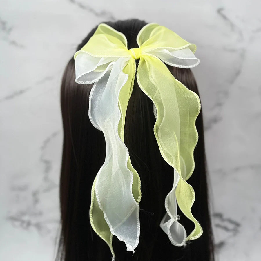 Colored Organza Shimmery Bow Clips