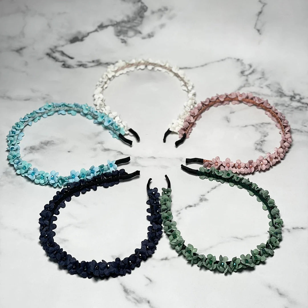 Studded headbands with flowers