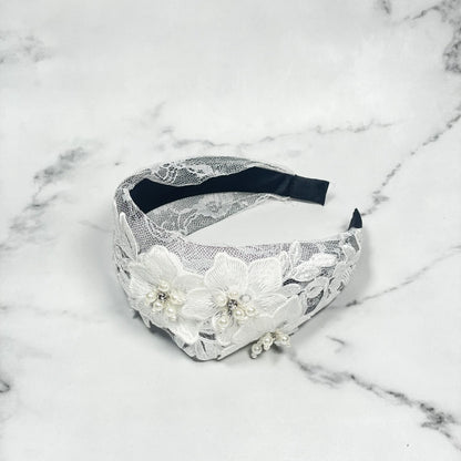 Embellished Three Flower Broad Headbands