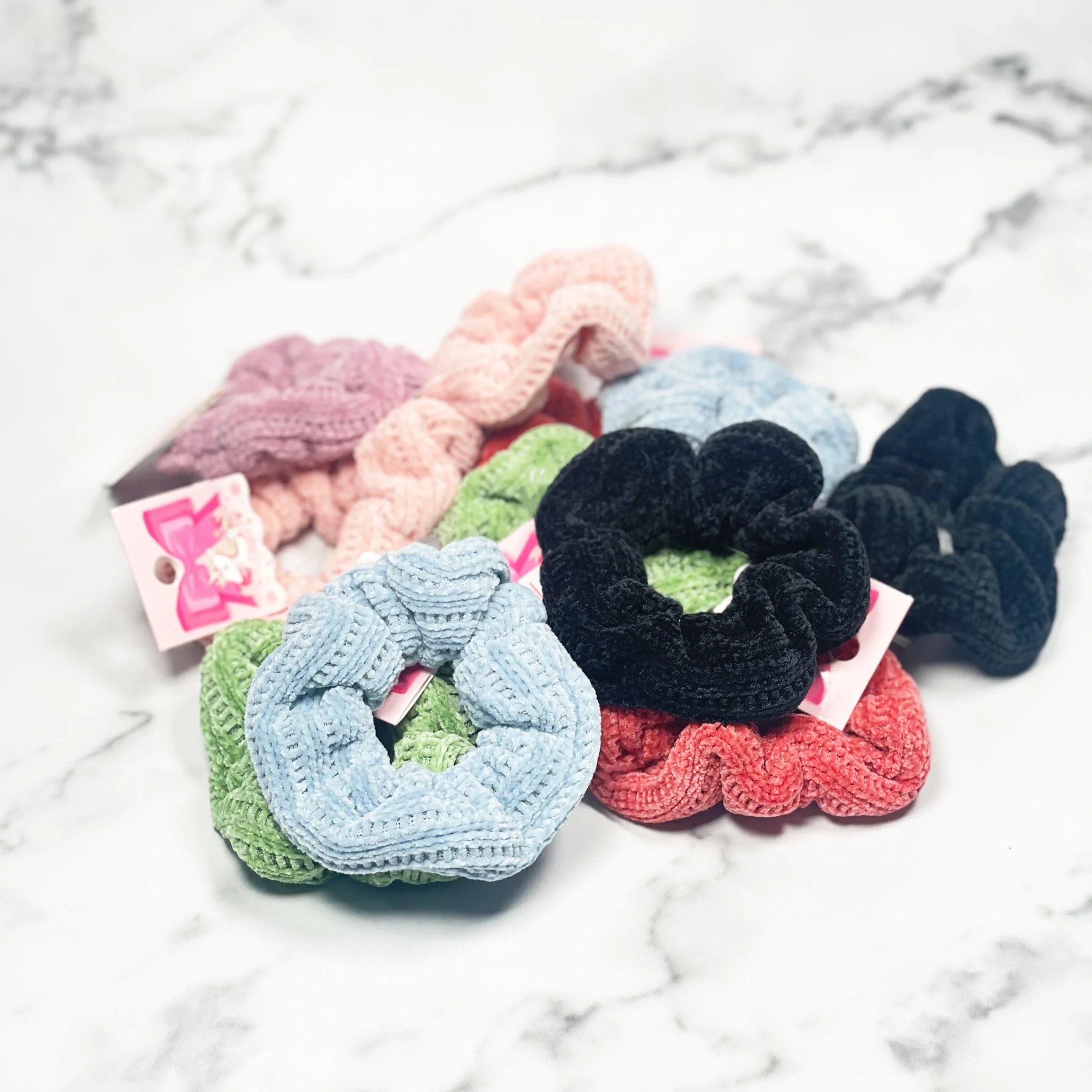 Velvet Check Scrunchies (Single)