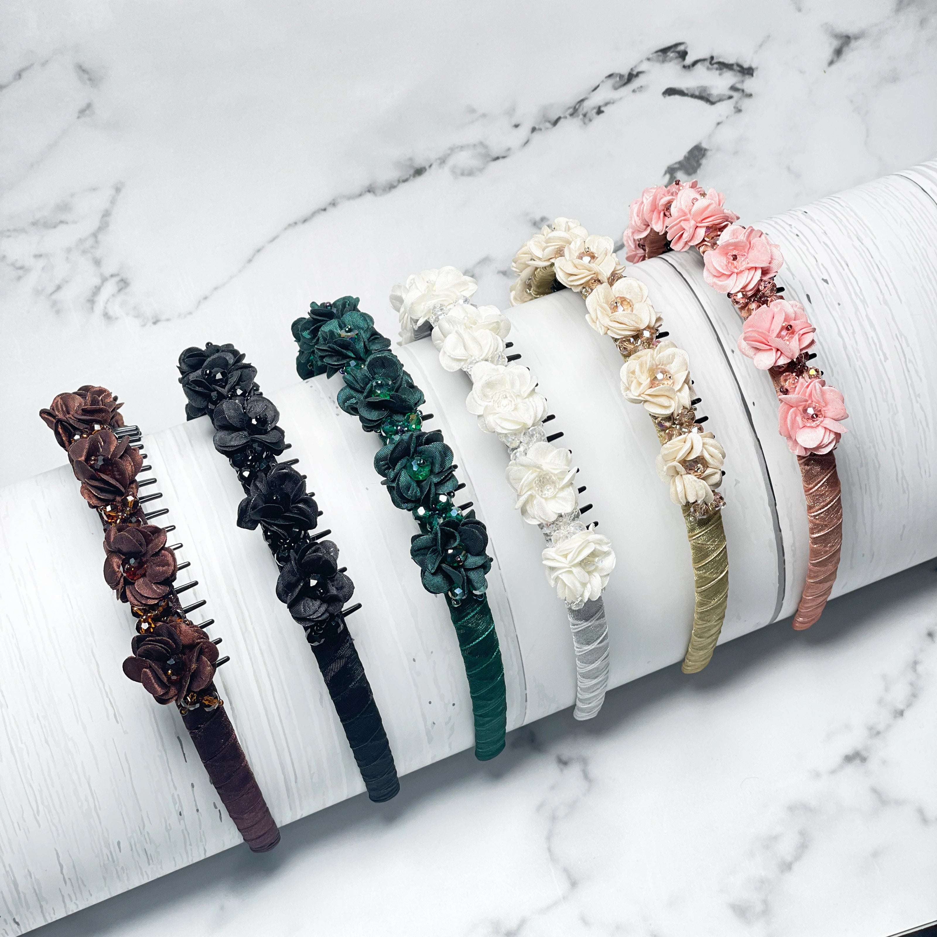 Crystal Studded Floral Headbands