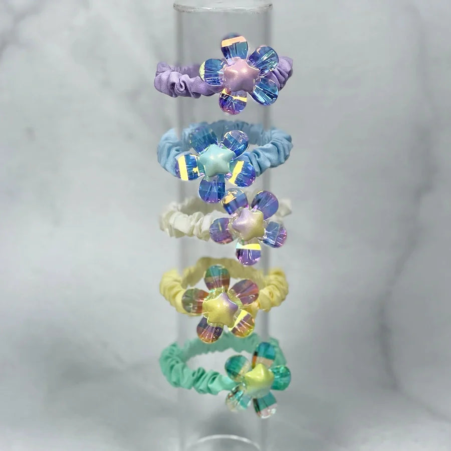 Shiny Daisy Flower Hair Ties (Pack of 2)