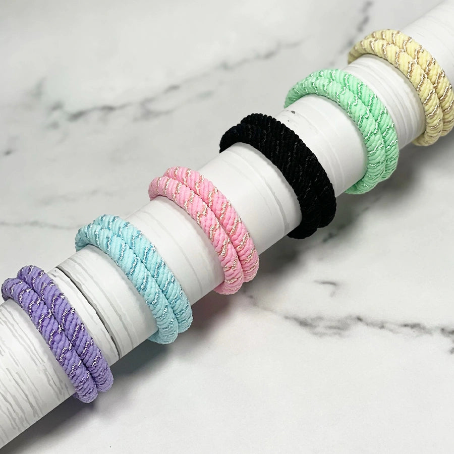 Thick Pastel Hair Ties (Assorted-Pack of 5 pcs)